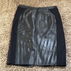 Halogen 100% Leather pencil skirt